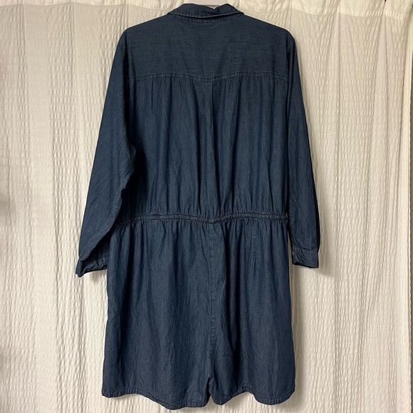 Millenium Denim Romper Adjustable Sleeve length Drawstring Waist Women’s Size 3x - Picture 7 of 7